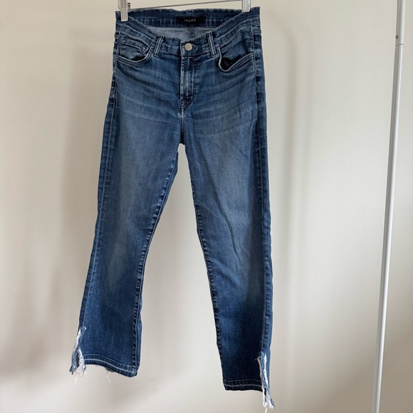 J Brand Cropped Ankle Jeans in Classic Blue - Picture 1 of 5